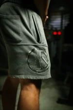 Acid Gray Stone Washed Shorts (1)