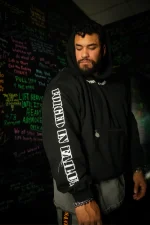 Black Ci Patched Crop Hoodie (3)