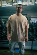 Controlled Insanity Beige Scorpion Acid Wash Tee (1)