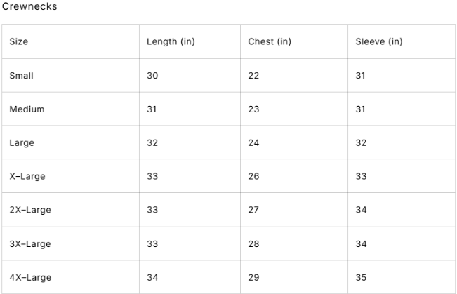 Size Guide Charts