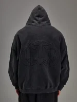 Embossed Black Heavyweight Zip up