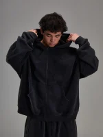 Faded Black Heavyweight Zip Up (1)