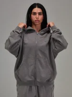 Gunmetal Grey Heavyweight Zip Up (1)